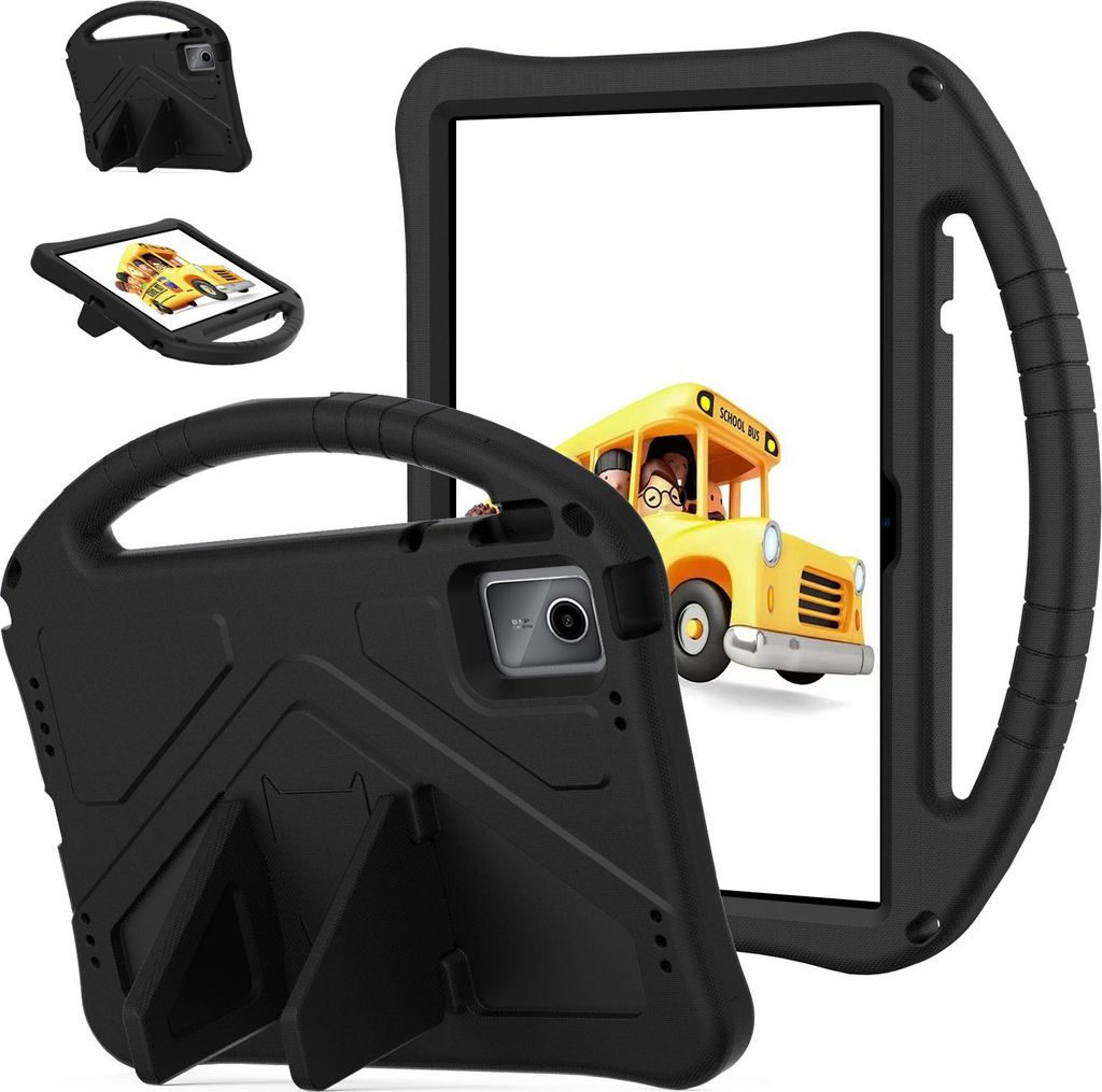 Kinder Hülle für Doogee Tab E3 10.95" 2025, Eva Leichte Stoßfeste Ständer, Kids Griff Schutzhülle Schwarz