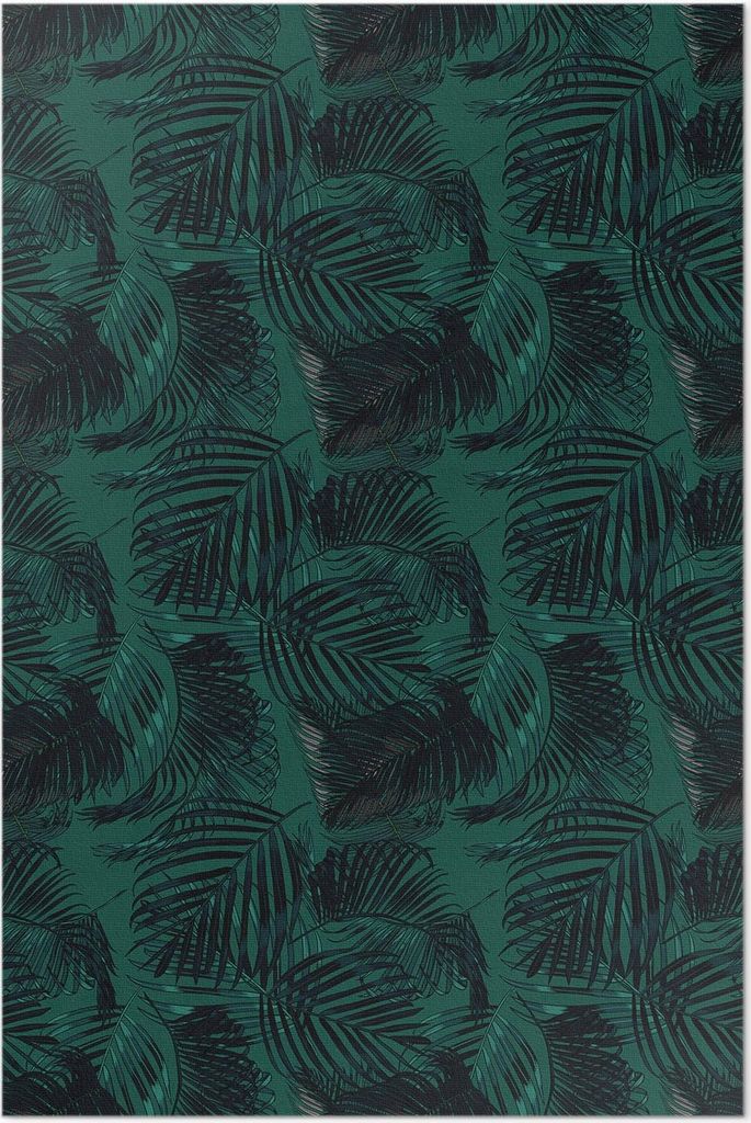 Tropische Dschungelblätter – Vinyl Fußmatte – 60x90 cm – Rutschfest, Pflegeleicht & Langlebig