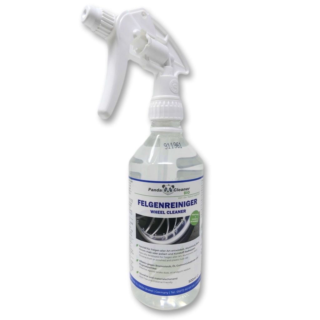 PandaCleaner Stahl & Alufelgen Reiniger - 500ml Spray Motorrad & Auto Felgenreiniger - Felgenreiniger säurefrei & sanft zur Felge