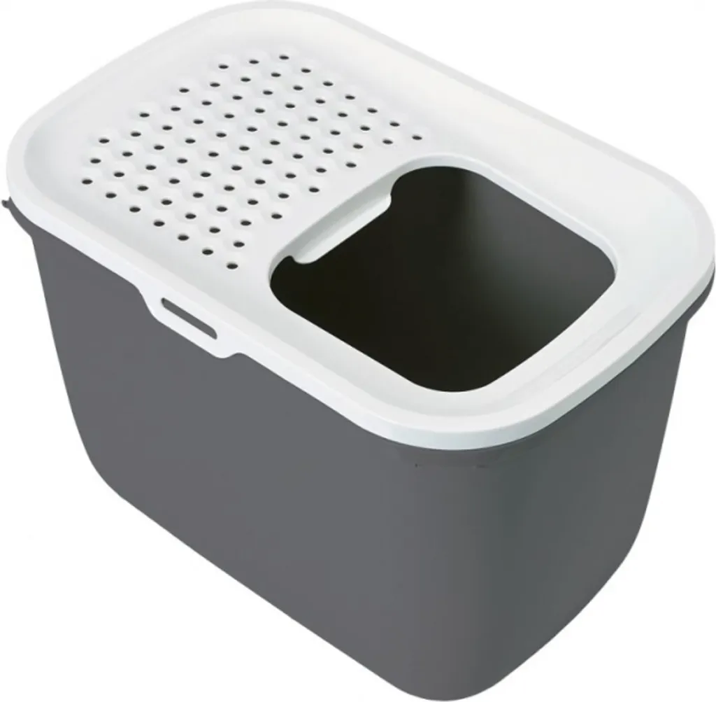Bac à litière Savic Hop In blanc et gris - Maison de toilette XL