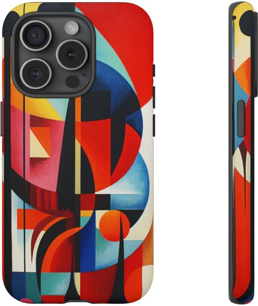 Abstrakte geometrische Komposition – Hülle Kompatibel mit iPhone 15 Pro