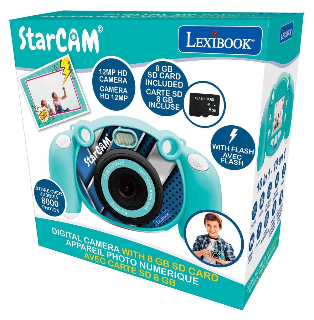 Digitale Kinderkamera Full HD 1080p 2 Zoll LCD inkl. 32 GB SD-Karte 15 Rahmen 5 Spiele mit Blitz