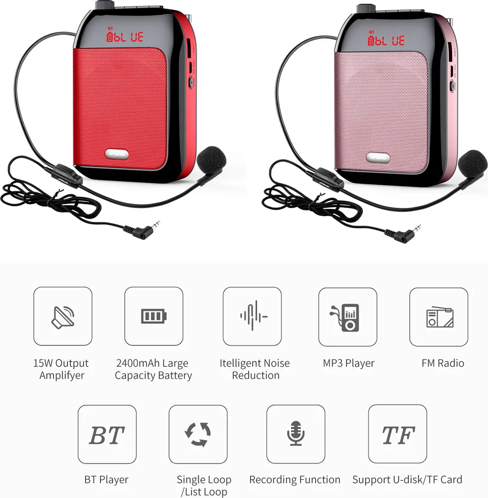 Haut-parleur de ceinture avec micro casque pour guidage et formation