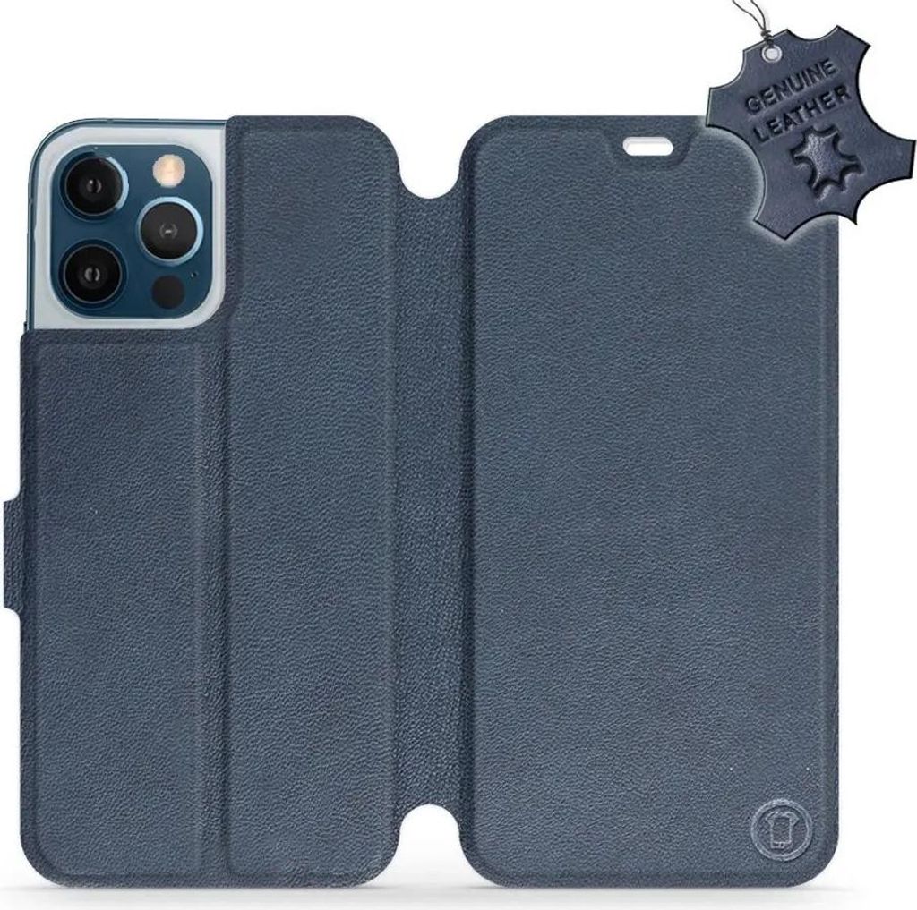 Echtleder Handyhülle für iPhone 12 Pro Max, Mobiwear Leather, Dunkelblau