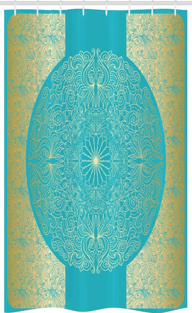 Tenda Doccia MitoVilla A Nido D'Ape | Turchese 183x188 Cm | Con Fodera Impermeabile A Scatto