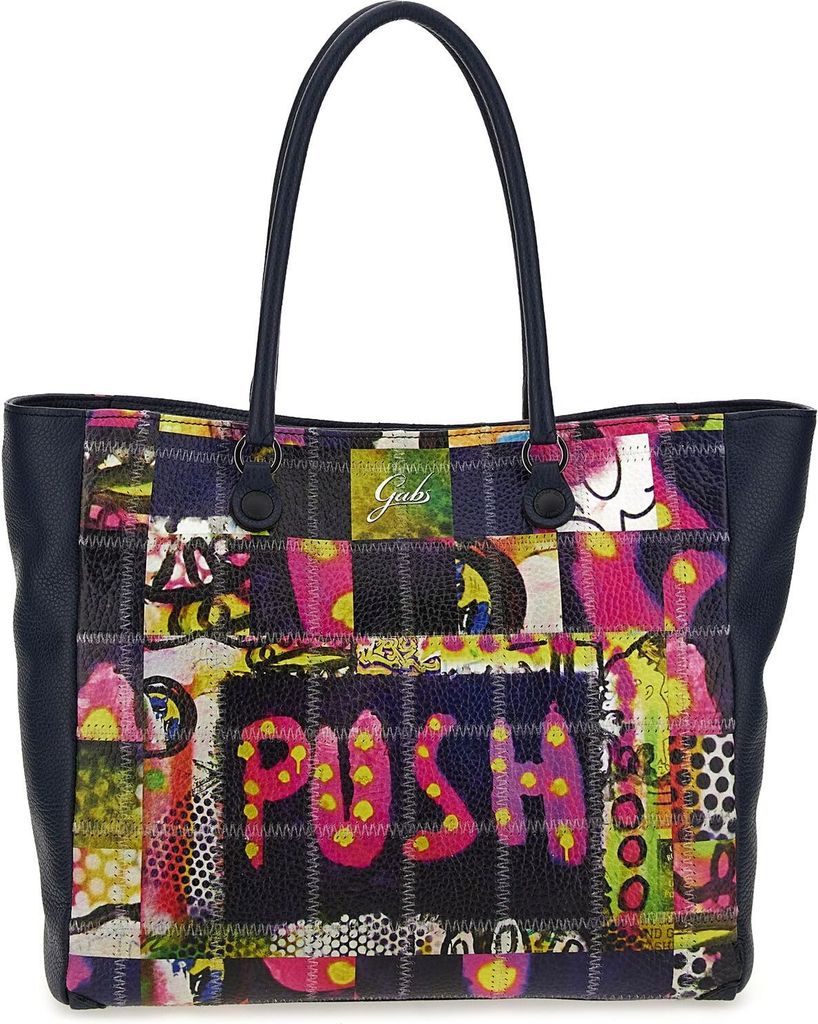 Gabs Leder Schultertasche Handtasche Jessica Stampa Trip Shoulderbag Nero blau