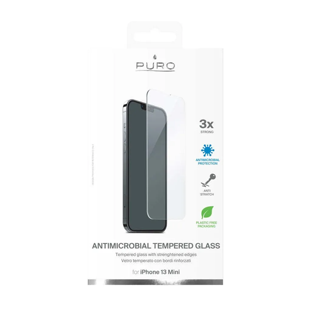 Écran iPhone 13 mini Protégé : Verre Trempé Puro Antibactérien 9H - 2