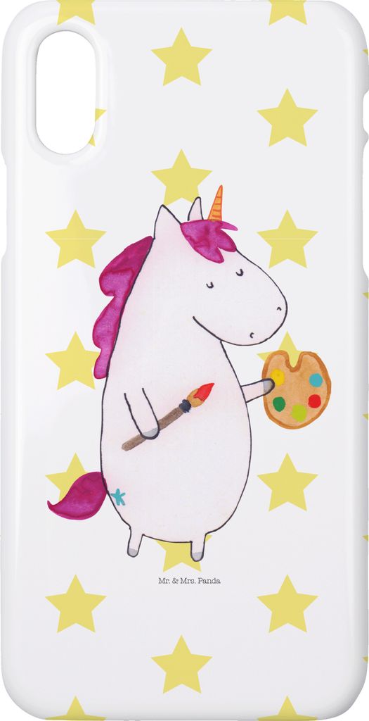 Mr. & Mrs. Panda Iphone 10 Handyhülle Einhorn Künstler - Weiß - Geschenk, Cover, Stift, Farbe, Unicorn, Hülle, Welt, Handy, X, Einhörner, Zeic...