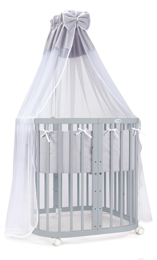 Waldin Babybett Kinderbett 7in1 mit Matratze, mitwachsendes Produktbild 