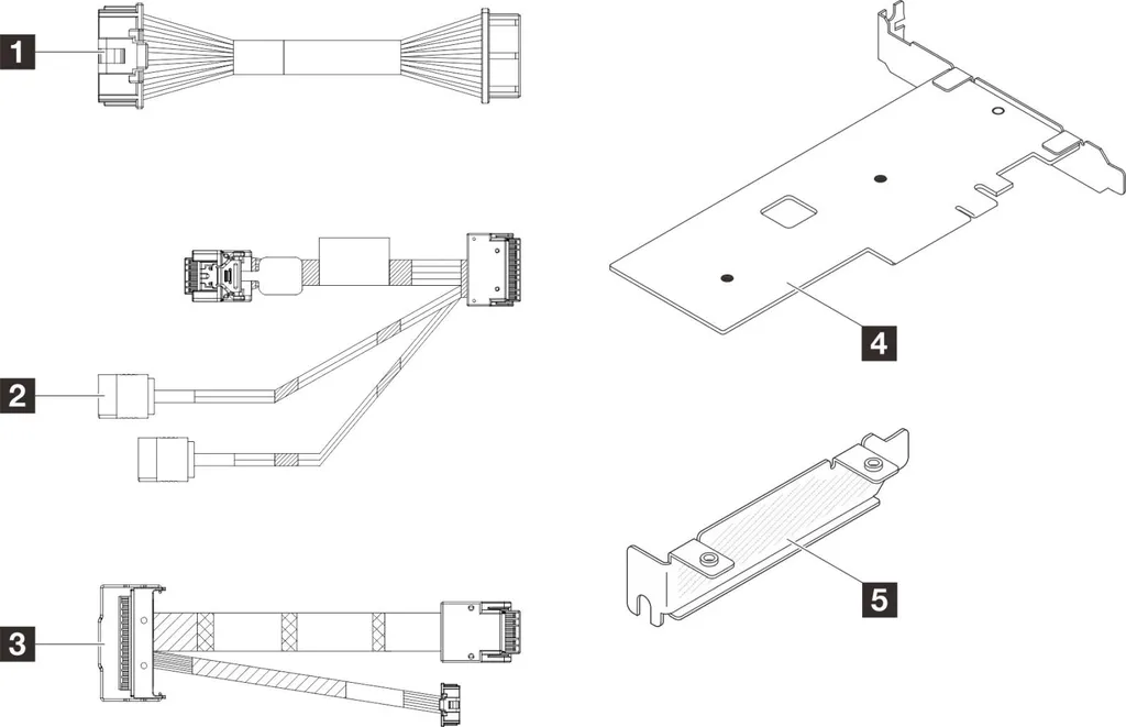 Kit de câble M.2 Lenovo ThinkSystem SR250 ST250 ST50 V3 d'origine