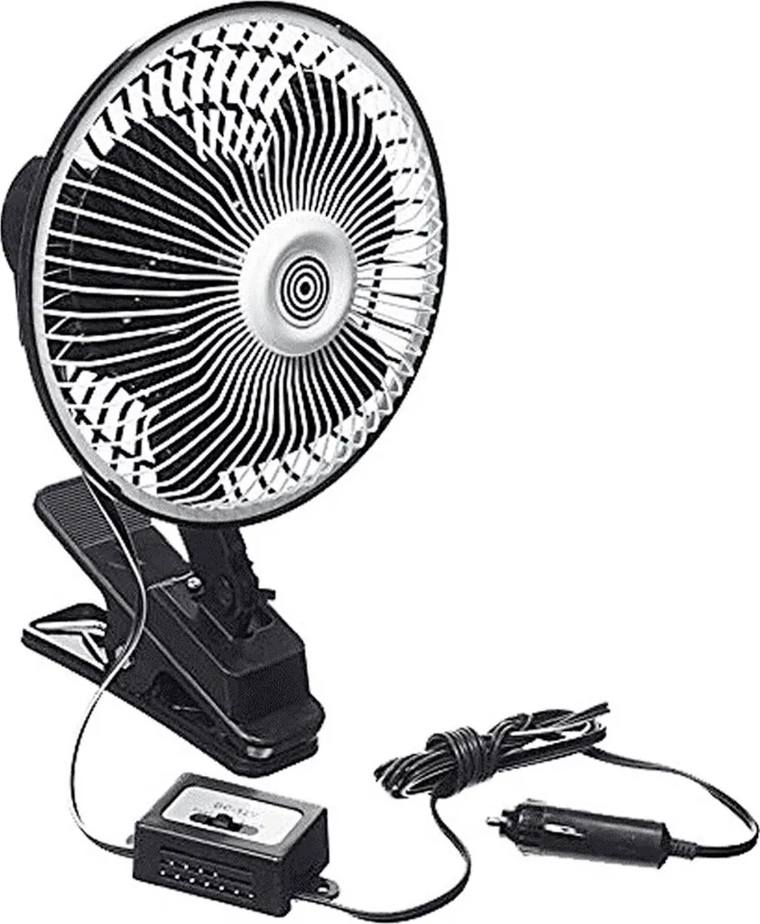 All Ride Ventilatore Auto 12V 15cm Oscillante con Clip a Morsetto