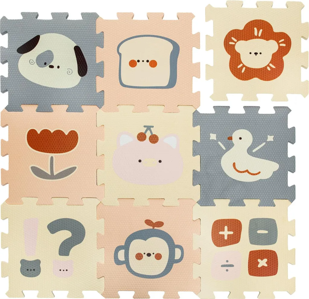 Tapis mousse puzzle bébé ZOPA Logic anti-choc et facile à nettoyer, 9 dalles