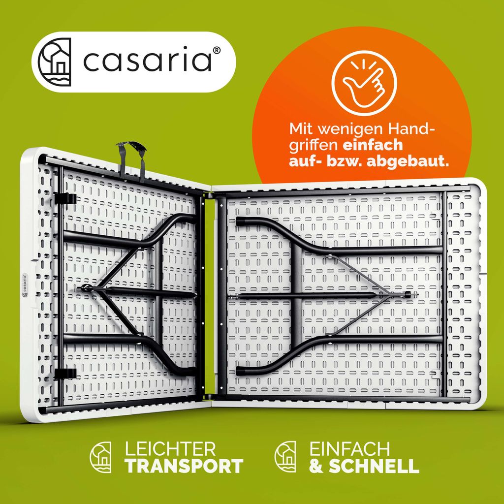 CASARIA® Table de camping pliante plastique rectangulaire Image du produit 