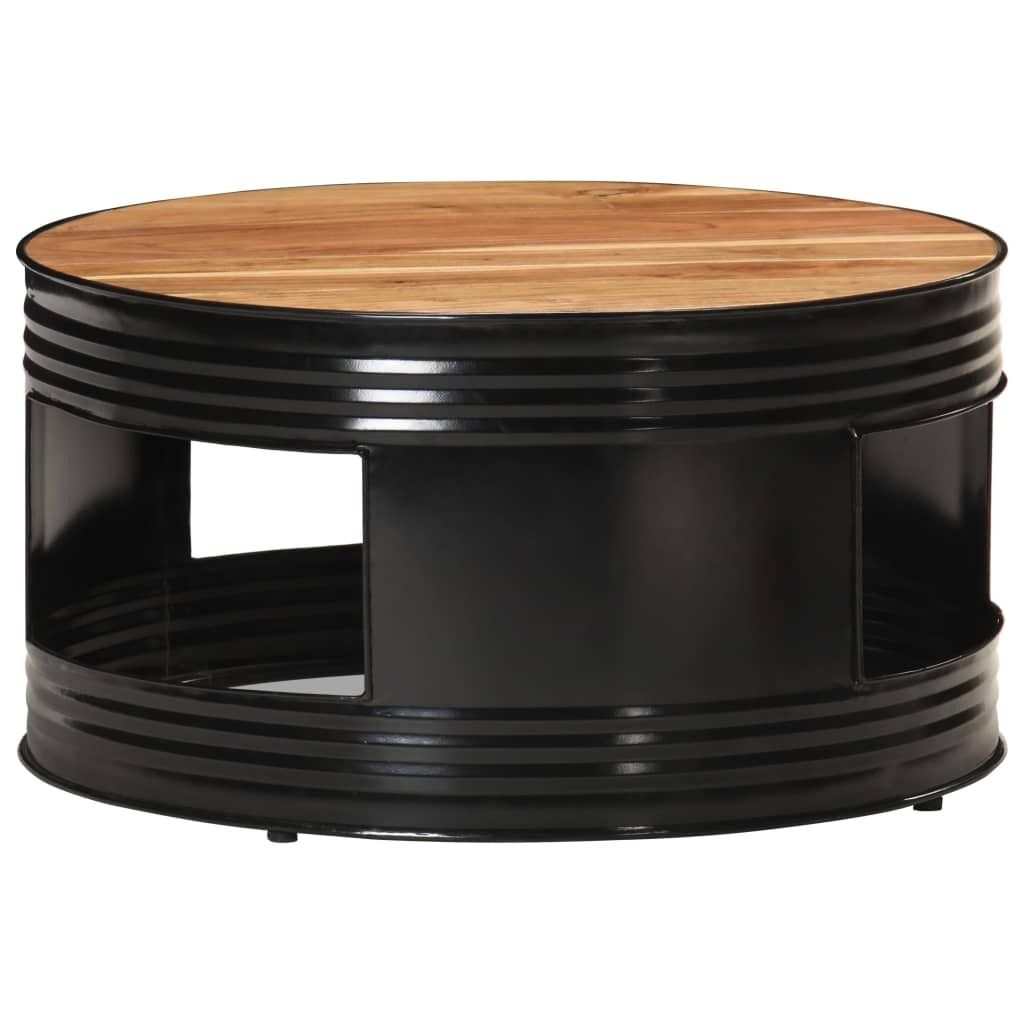 Möbel Couchtisch Schwarz 68x68x36 cm Akazie Massivholz - Couchtische 321933