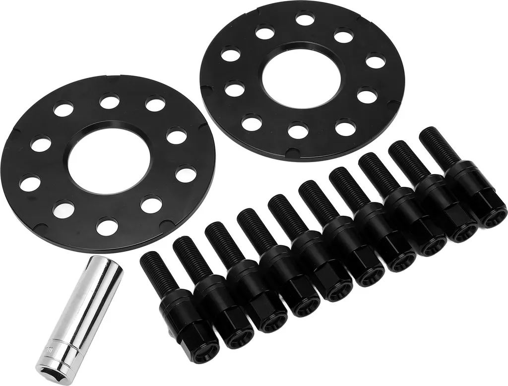 Kit élargisseur de voie 5mm centré sur moyeu noir avec boulons Audi 5x112