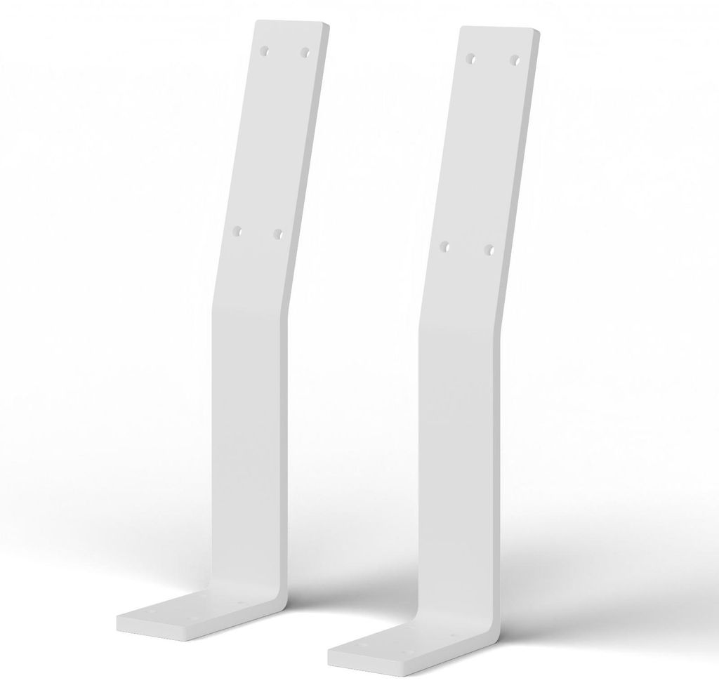 DIY 2er Set Rückenlehne Stahl Weiß Lehnenhalter Halterung Produktbild 