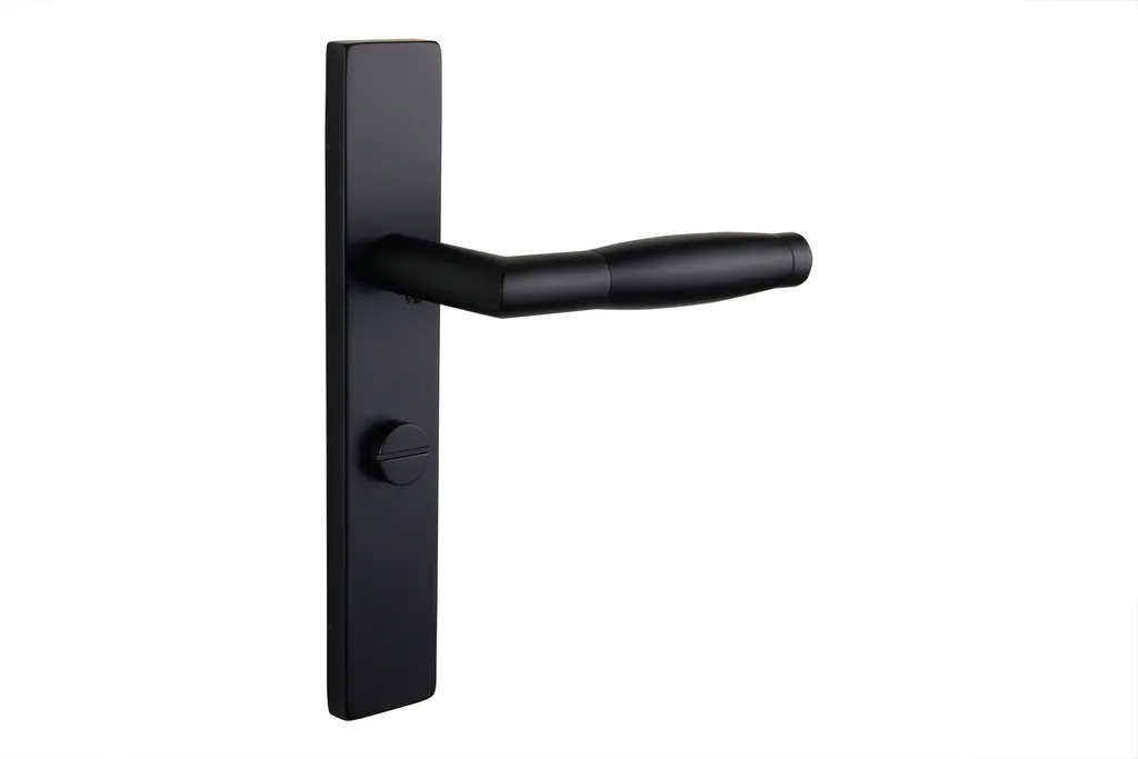 Garniture de porte noire Ascoli Lavuzo avec verrou de condamnation WC