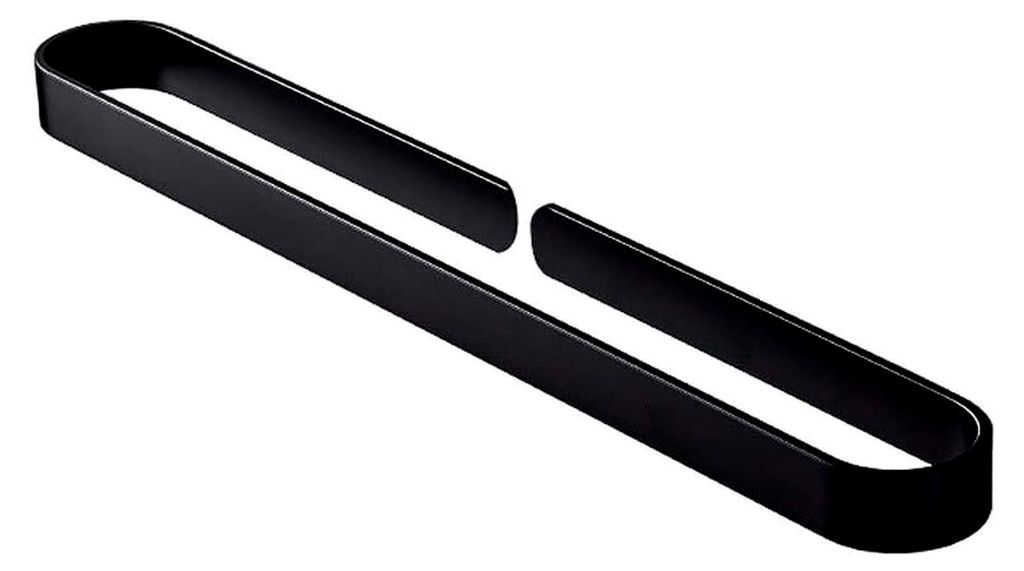 Handtuchhalter zur Wandmontage ohne Bohren, selbstklebend, für Bad und Küche, Aluminium, Schwarz, 60 cm