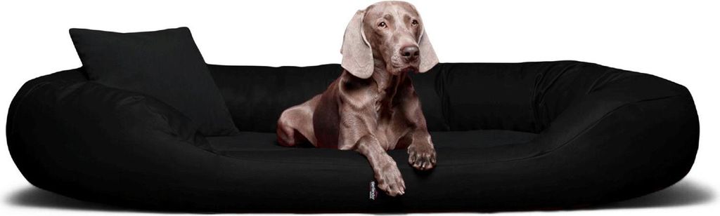 tierlando Orthopädisches Hundebett Sammy VISCO | Kunstleder - High-Tech-Velours - Größe: 140x105cm | Farbe: 03 Schwarz