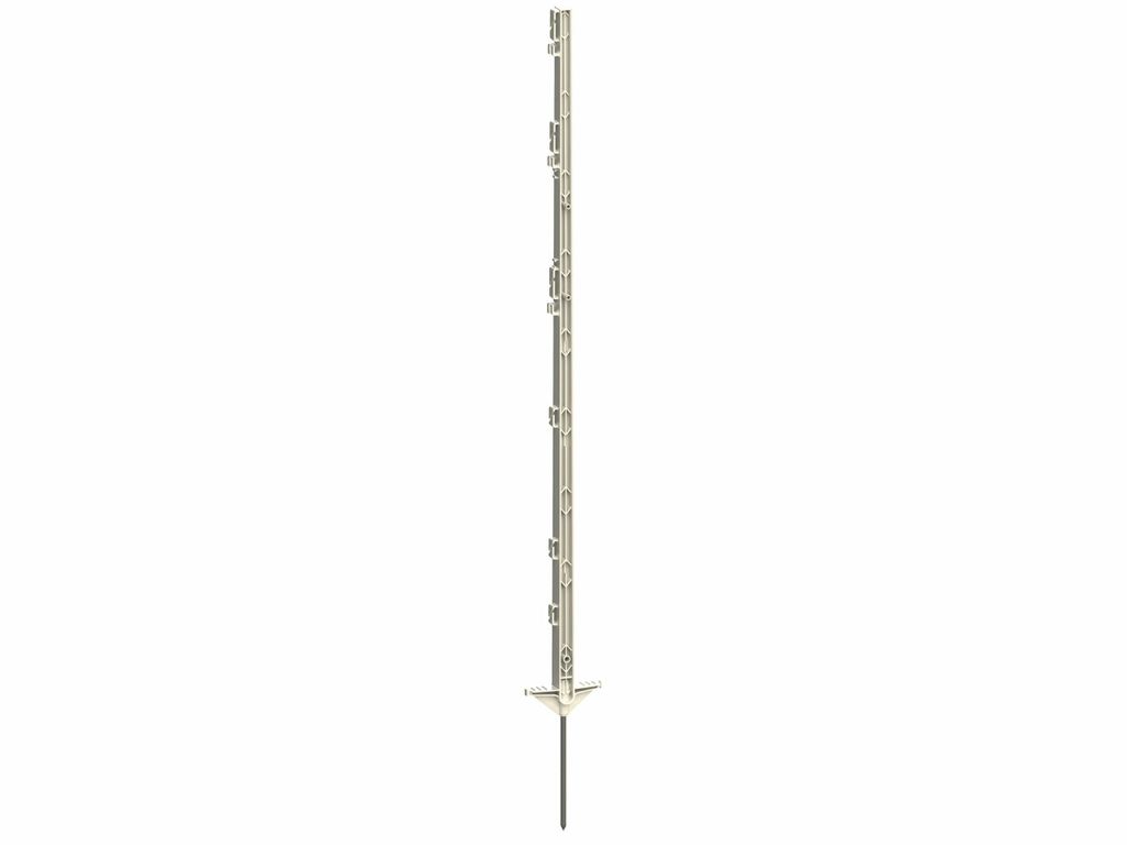 Kerbl Kunststoffpfahl Expert weiß, 125?cm, Doppeltritt, Bodennagel, Metall