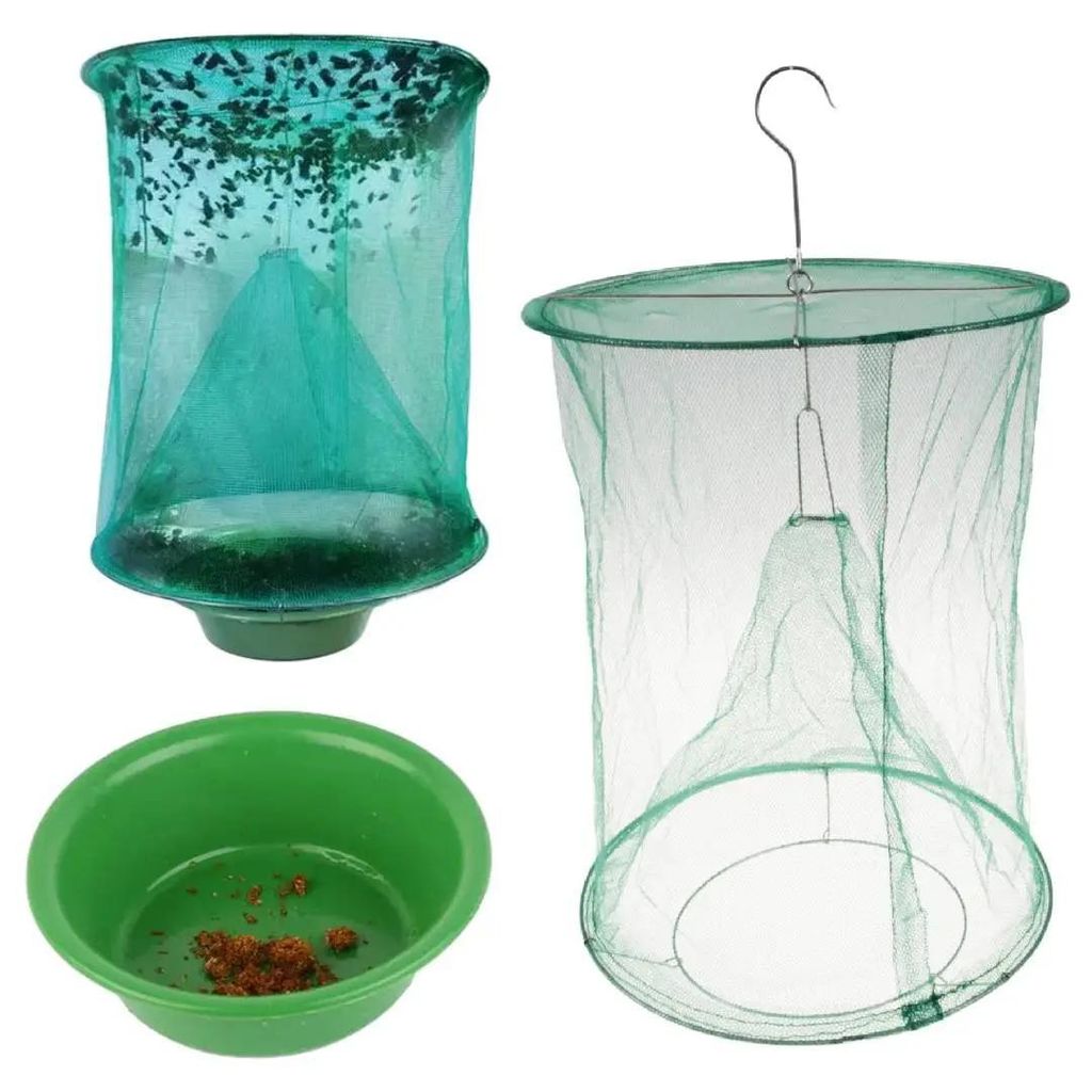 Fliegenfalle fuer Insekten Netz fuer Garten XXL wiederverwendbar ohne Chemie Outdoor Muecken Falle 40x23,5 cm