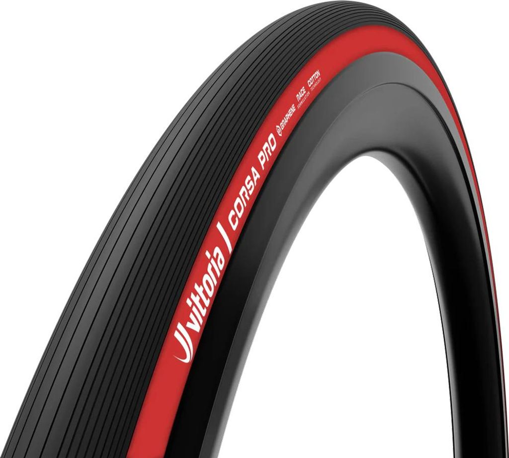 Vittoria Corsa Pro TLR Faltreifen 28-622 Rot - Tubeless Rennradreifen mit Gra...