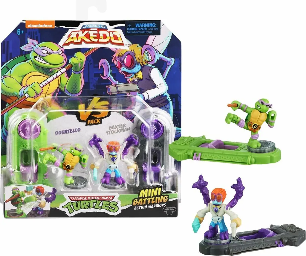Figurines Akedo TMNT Donatello vs Baxter Stockman Pack de Combat Ninja