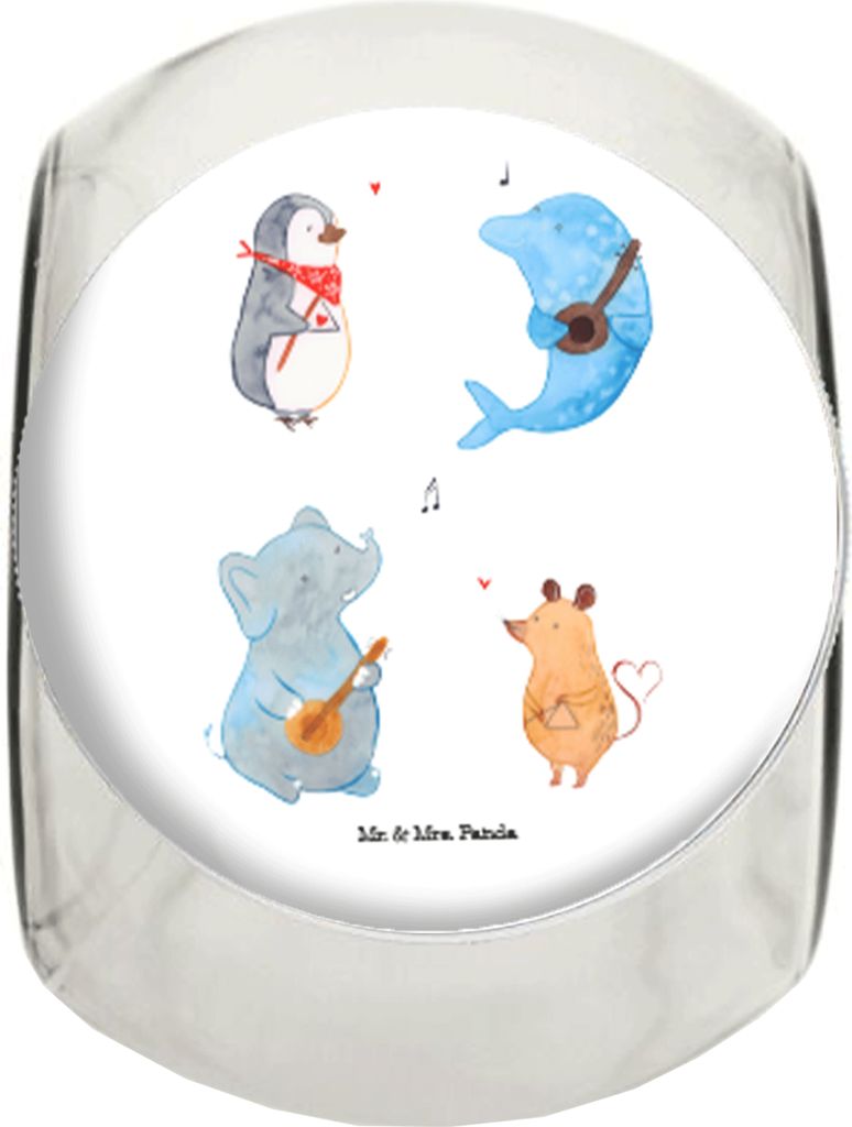 Mr. & Mrs. Panda Bonboniere Big Band L 870ml - Weiß - Geschenk, Frischhaltedose, Maus, Kaffeedose, keksglas, Lustige Sprüche, Aufbewahrungsdose, ...