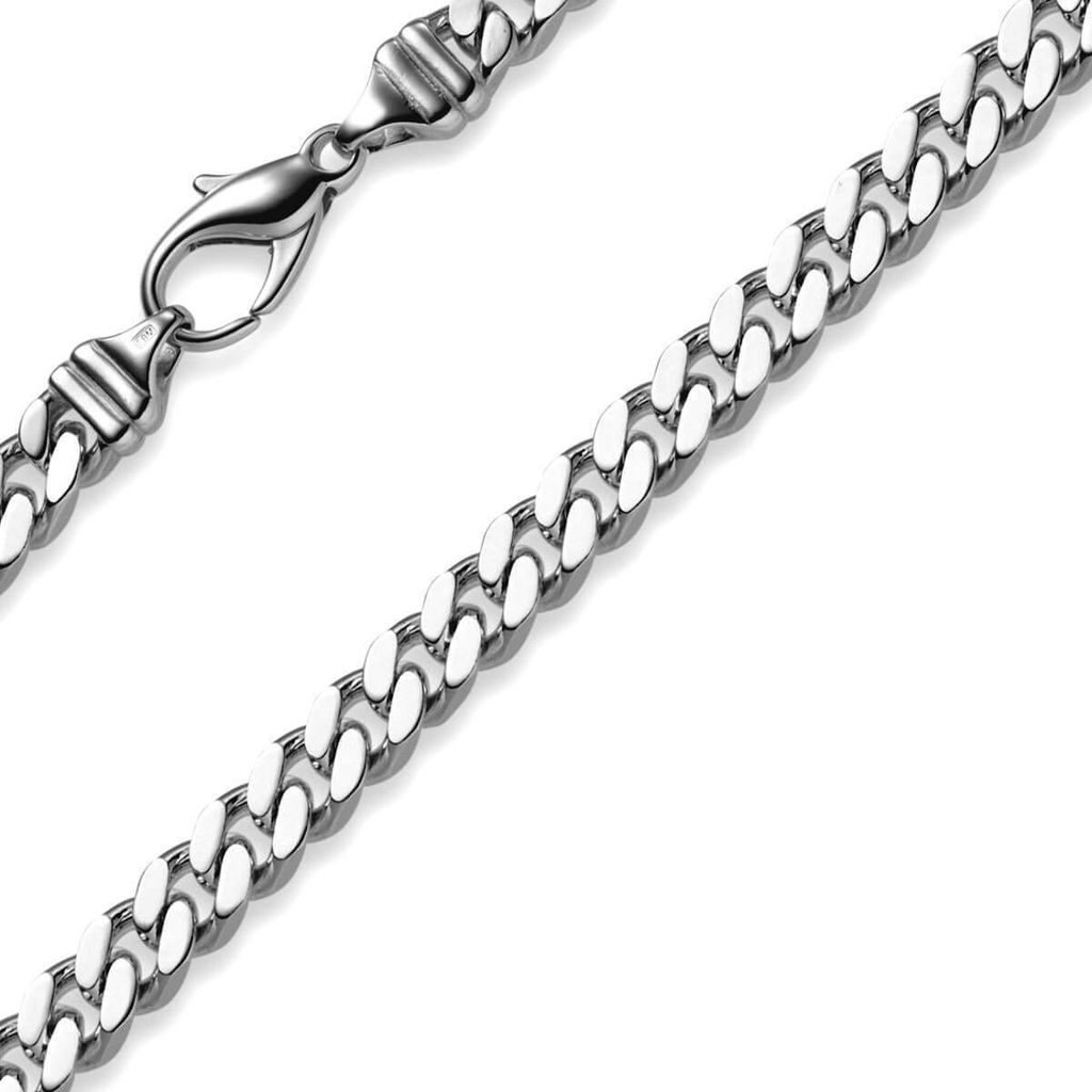 6mm Panzerarmband Armband Armkette aus 585 Gold Weißgold massiv 19cm Herren