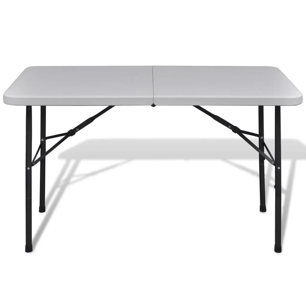 Table de camping pliable 122 cm en HDPE blanc haute résistance UV