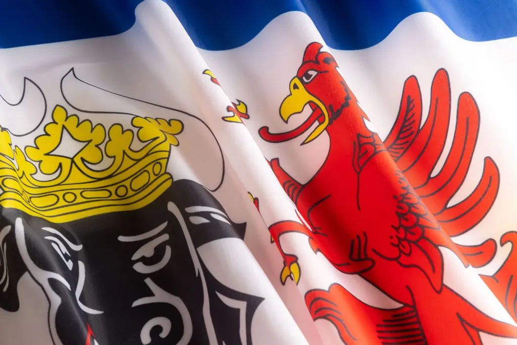 Fahne Mecklenburg Ochsenkopf 90 X 150 Cm - Aus Polyester, Mit Ösen & Doppelter Naht