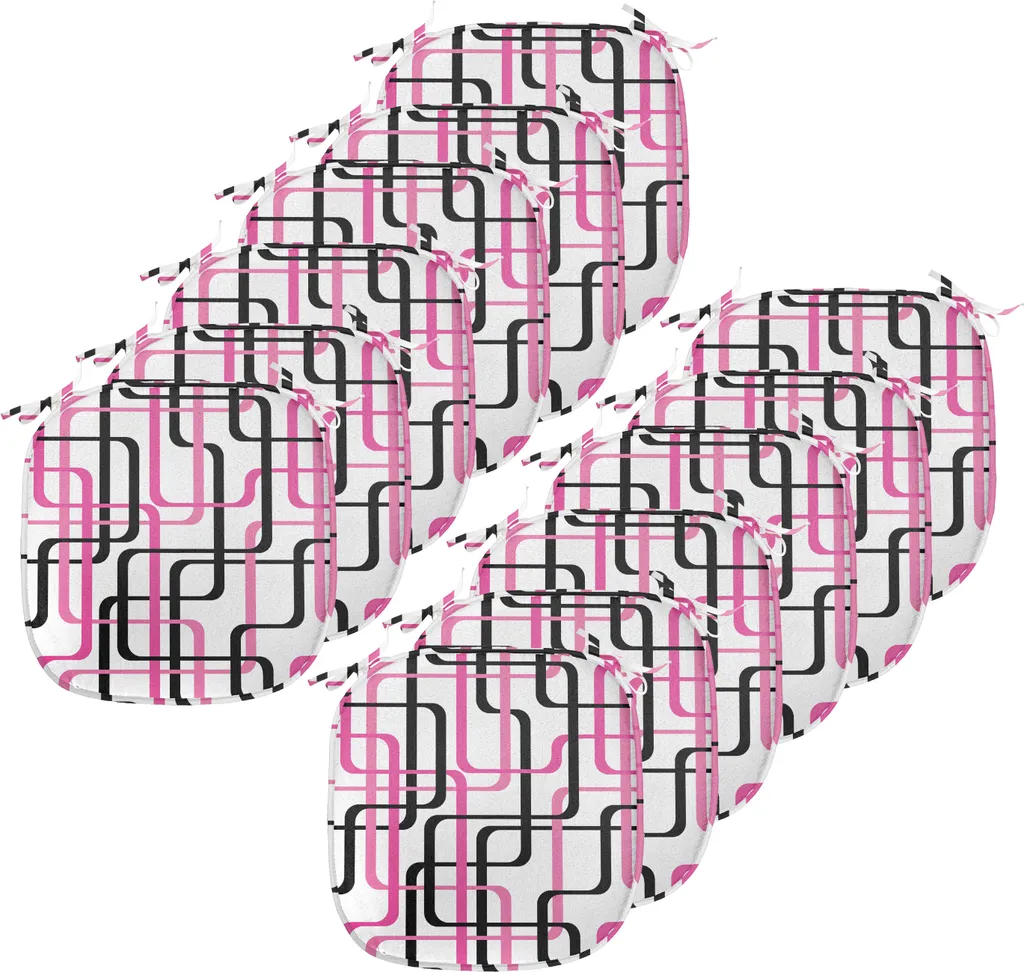 Cuscini Decorativi 40x40 Geometrici ABAKUHAUS Rosa/Nero - 12 Pezzi