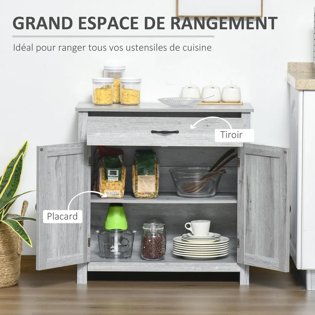 Buffet bas gain de place pour optimiser le rangement du salon