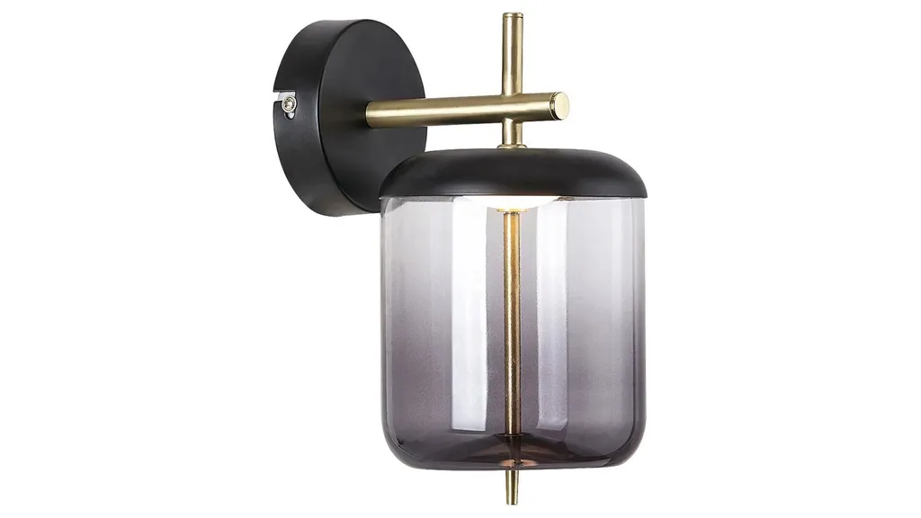 Applique Delice LED 6W en métal noir et bronze avec diffuseur fumé
