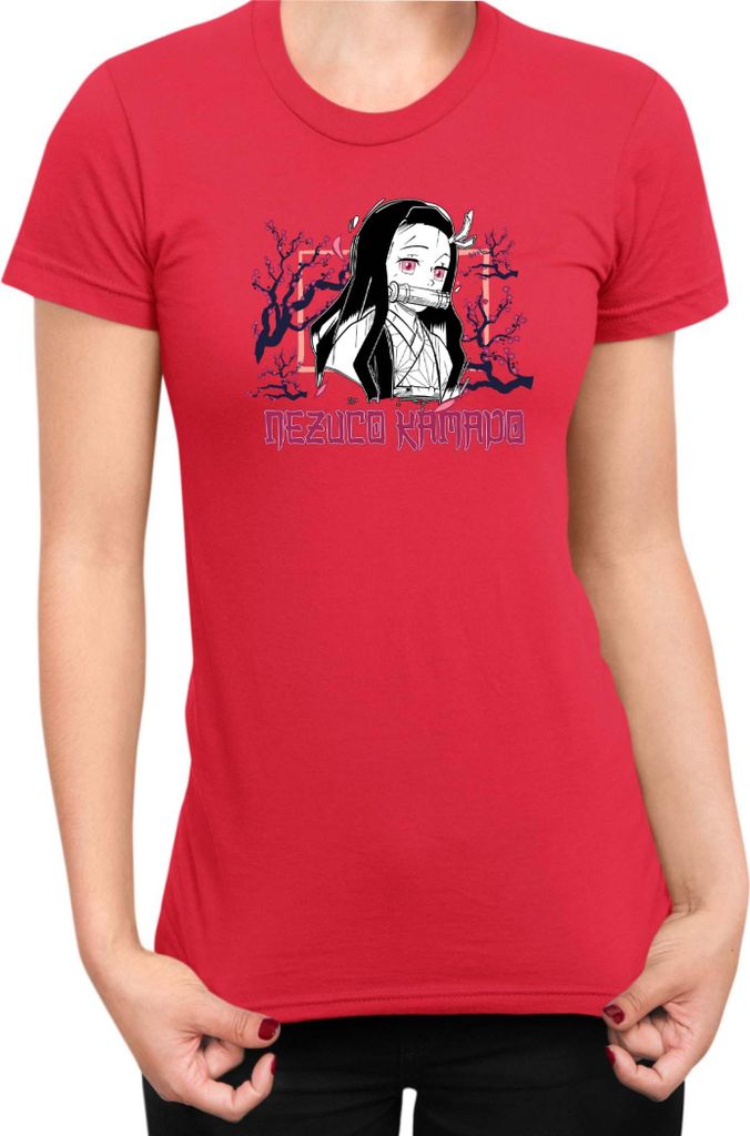 Damen T-Shirt Japan Manga Anime Comics Animation Demon Anime Slayer 15, Lady S / Rot