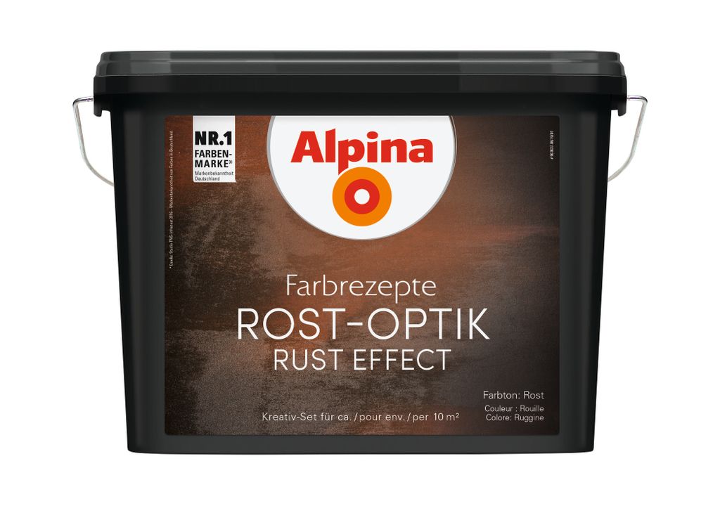 Alpina Innenfarbe Rost-Optik 0,7 L rostbraun und 0,5 L Produktbild 
