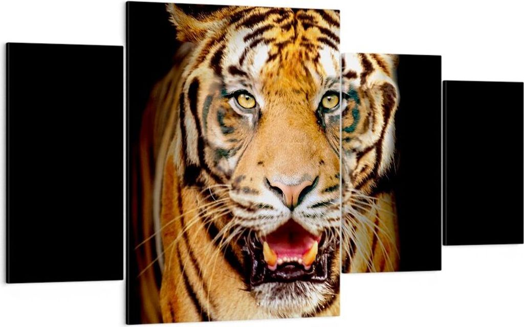 Bild auf Leinwand - Leinwandbild - tiger tier - 160x90cm - Wand Bild - Wanddeko - Wandbilder - Leinwanddruck - Bilder - Kunstdruck - Wanddekoration...