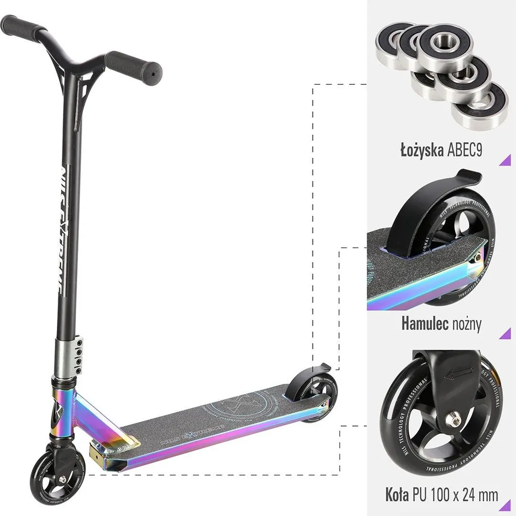 Neon Stunt Trottinette Résistante en Aluminium avec Finition Néon Design - 4