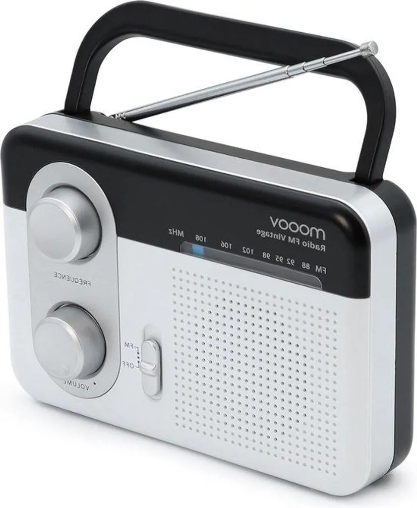 Radio FM portable blanche et noire Muse R-05 avec prise casque audio