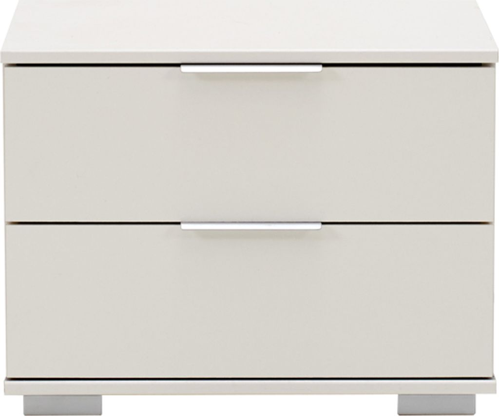 Schlafzimmer Nachttisch Nachtschrank in weiß ELSTRA-43, B/H/T ca. 52/40/38 cm