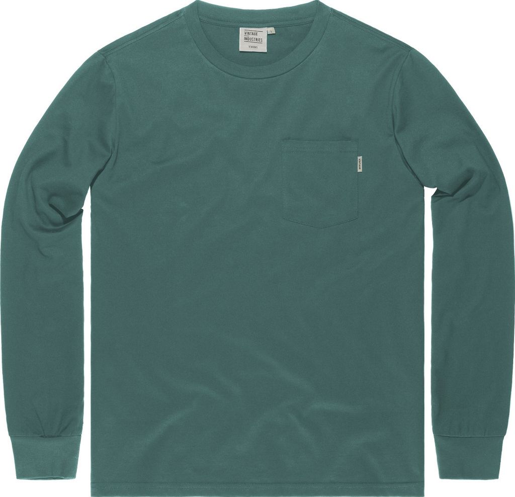 Vintage Industries Grant Pocket Langarmshirt (Green/Blue,M)