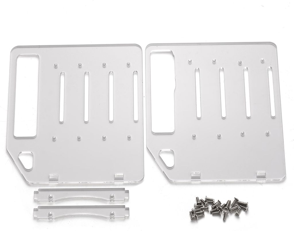4 Fächer Festplattengestell-Halterung Festplattengehäuse Halterung Acryl DIY Kühllösung für 3,5" HDDs Festplattenkäfig Rack Mount Festplatte