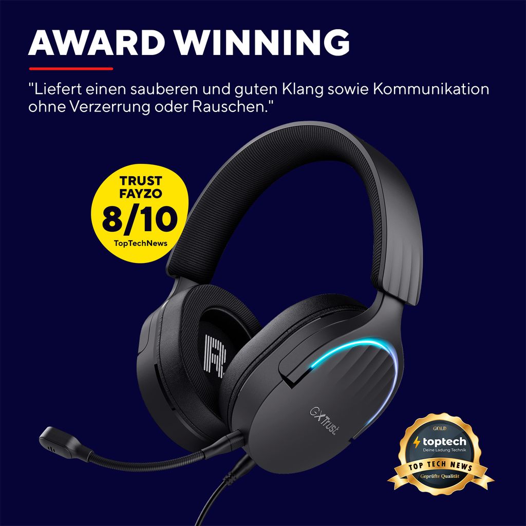 Trust GXT 490 FAYZO Sluchátka s drátovou čelenkou Herní USB Obrázek produktu 10