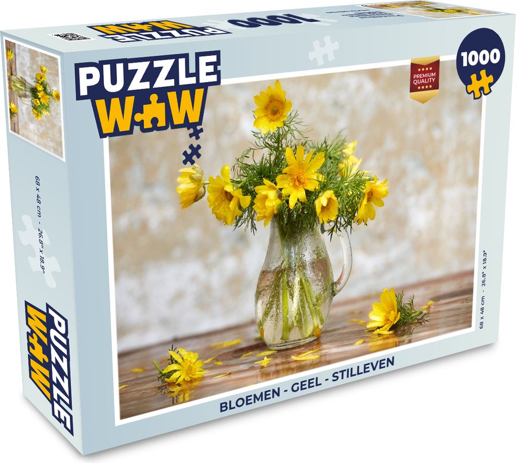 MuchoWow Puzzle 1000 Teile Blumen - Gelb - Stilleben - Erwachsene - Rätsel