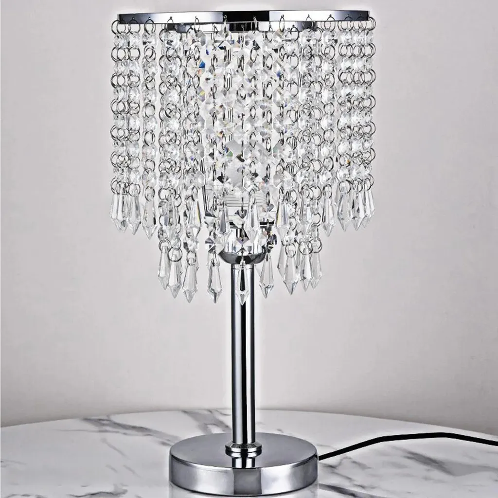 Éclairage design cristal pour salon sombre lampadaire inox argenté E27