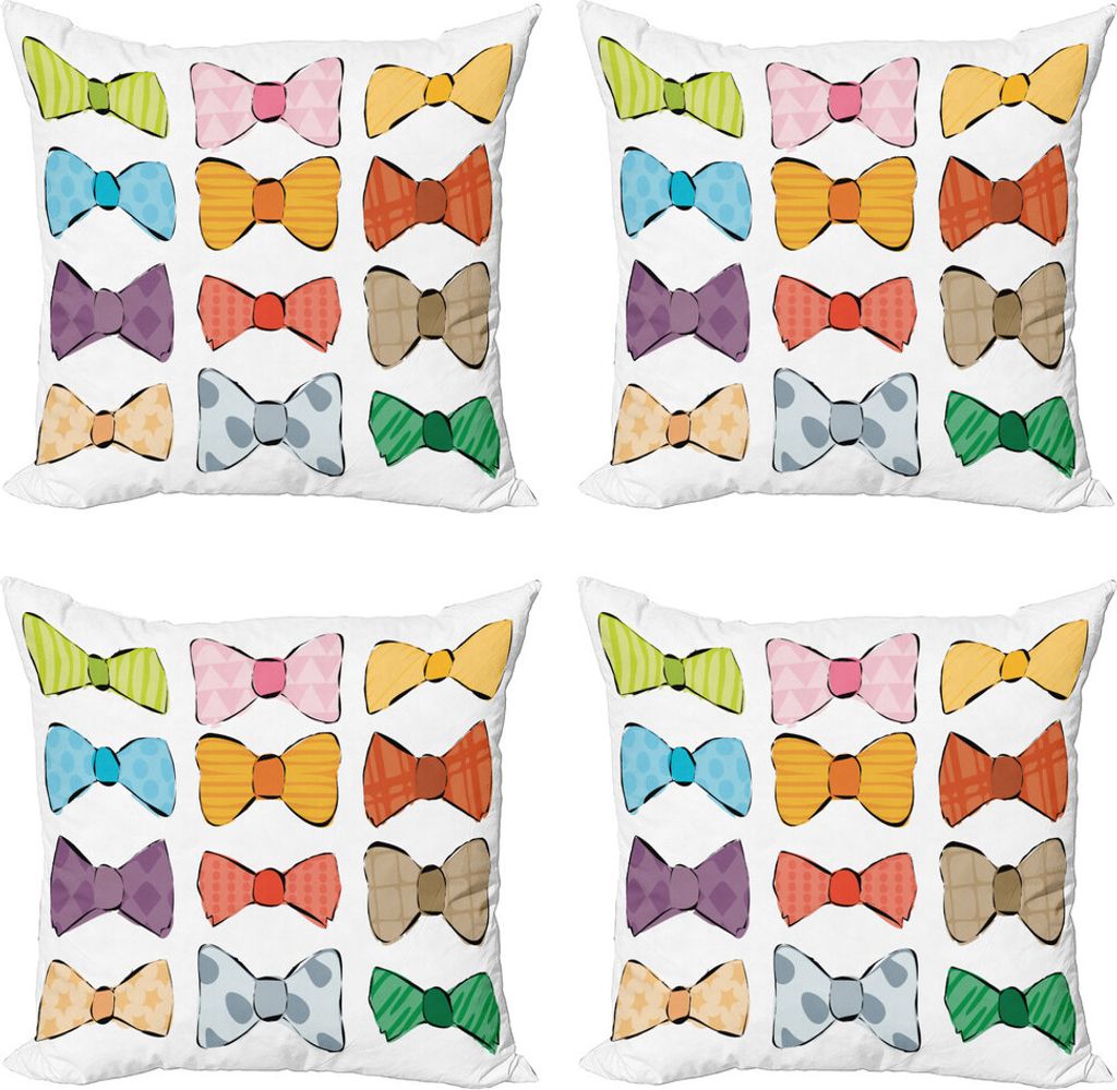 ABAKUHAUS Geek Kissenbezug Set (4 Stück), Hipster Mode-Muster, Moderner Doppelseitiger Digitaldruck, 60 cm x 60 cm, Mehrfarbig
