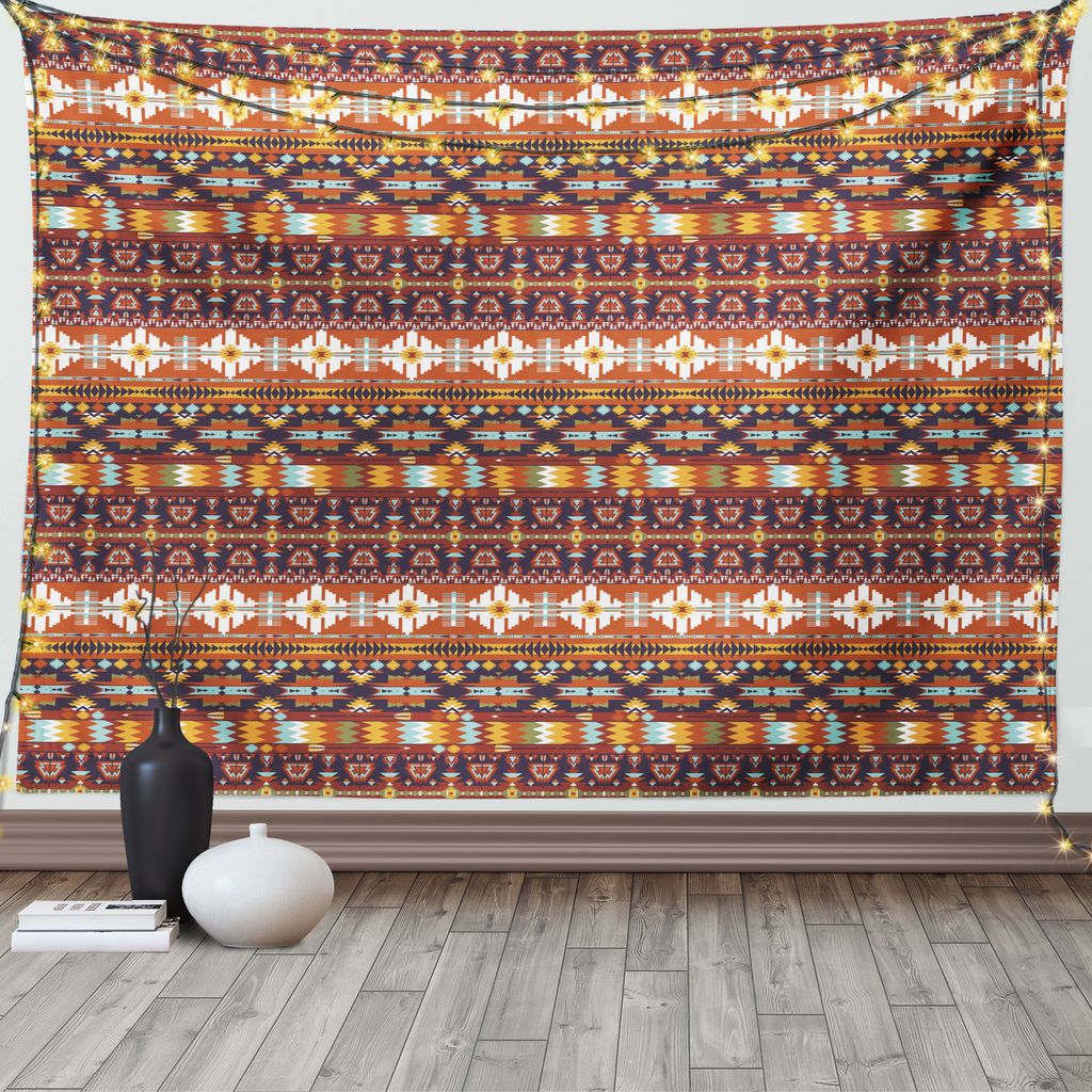 ABAKUHAUS Bunt Wandteppich, Aztekischer Art-Pfeil, Wohnzimmer Schlafzimmer Heim Seidiges Satin Wandteppich, 200 x 150 cm, Mehrfarbig