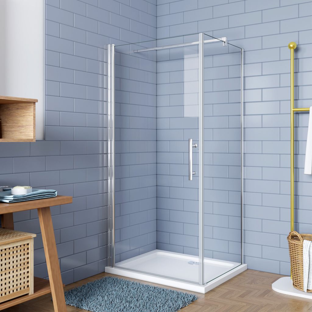 90x90cm 6mm Nano Glas +Stabilisationsstange 90cm Duschtür Duschkabinen