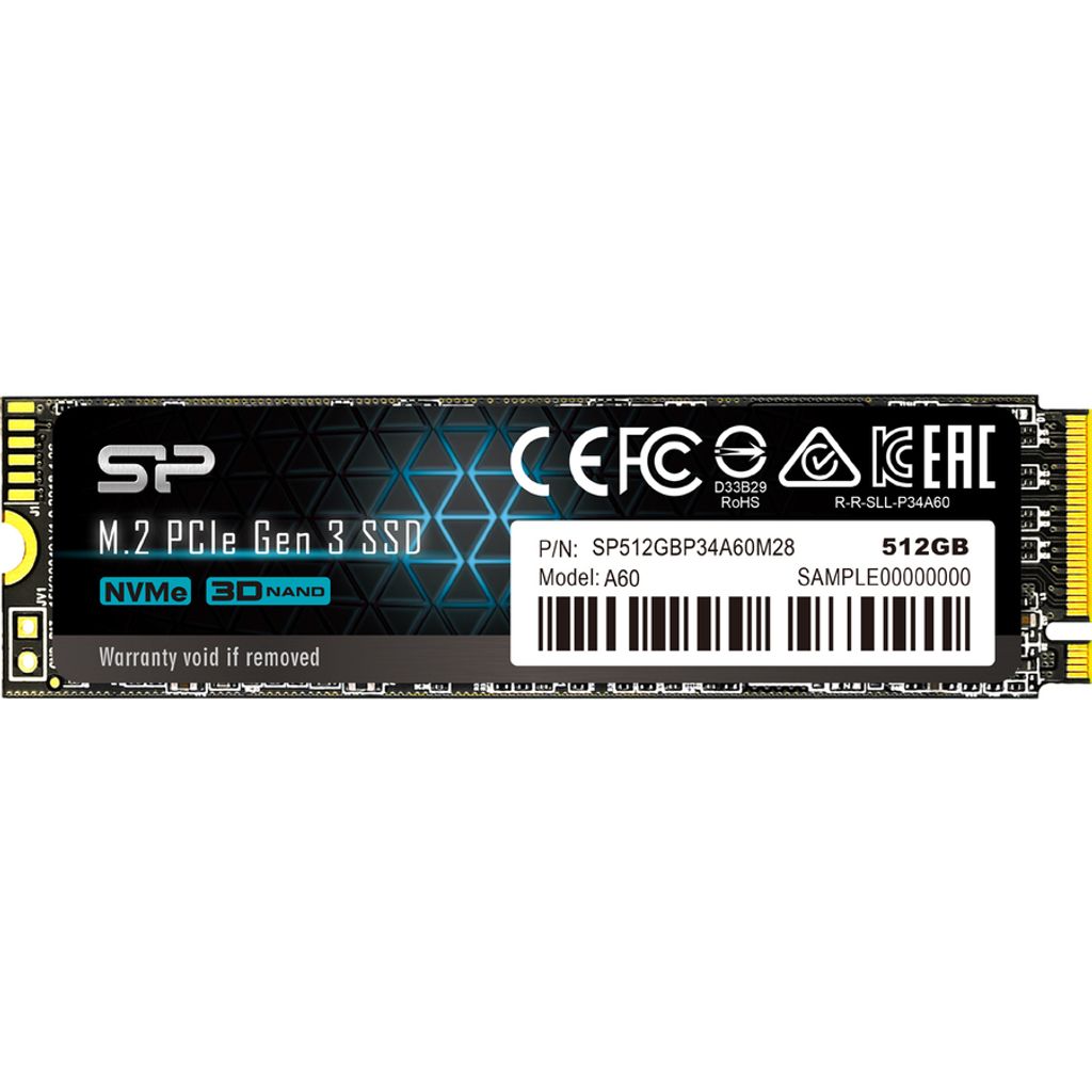 Silicon Power SSD 512GB M.2 PCI-E Ace A60 Gen 3x4 NVMe Produktbild 