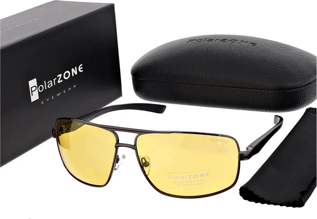 Lunettes aviateur de soleil pour conduite et loisirs Noir Orange